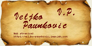 Veljko Paunković vizit kartica